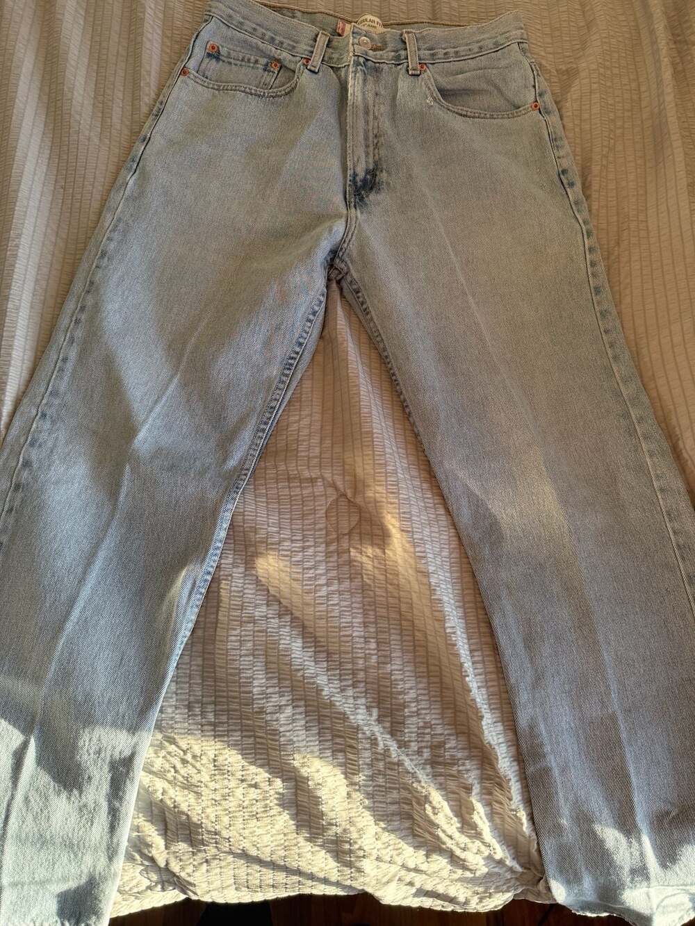 Vintage Levi's 505 Regular Fit Light Wash Jeans W34